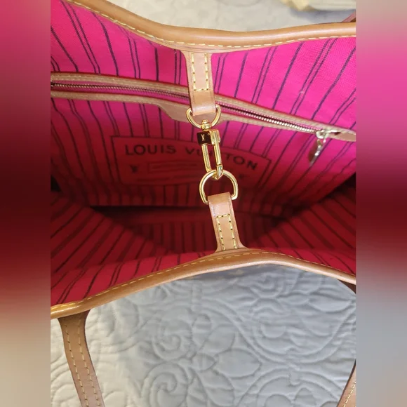 Louis Vuitton Brown Monogram Neverfull Tote with Decorative Patch Accents - Picture 9 of 16